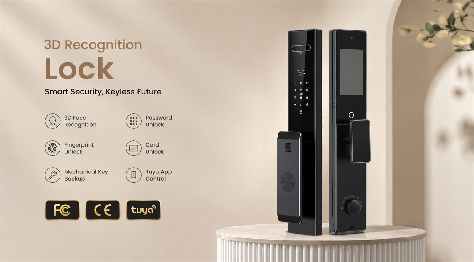 3D recognition smart lock product presentation